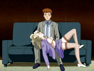 Hentai Manga : Crazy anime fuck on the office sofa!