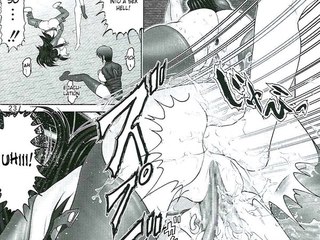 Hentai Manga : Tied up futanari is abused by horny young!